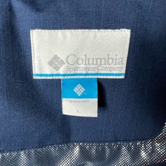 Columbia Omni-Tech Insulated Blue Jacket Zipper Snap Button Closure Size Large - Picture 11 of 16
